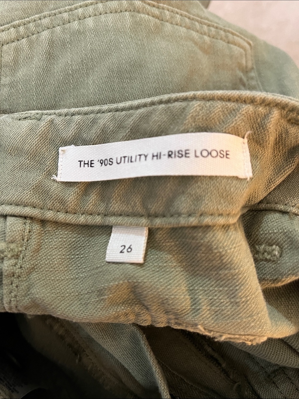 Aritzia Denim Forum Olive Green Cotton 90’s Utility High Rise Loose Jean 26 - Picture 12 of 15
